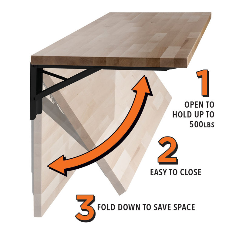 Butcher block deals wall mounted table